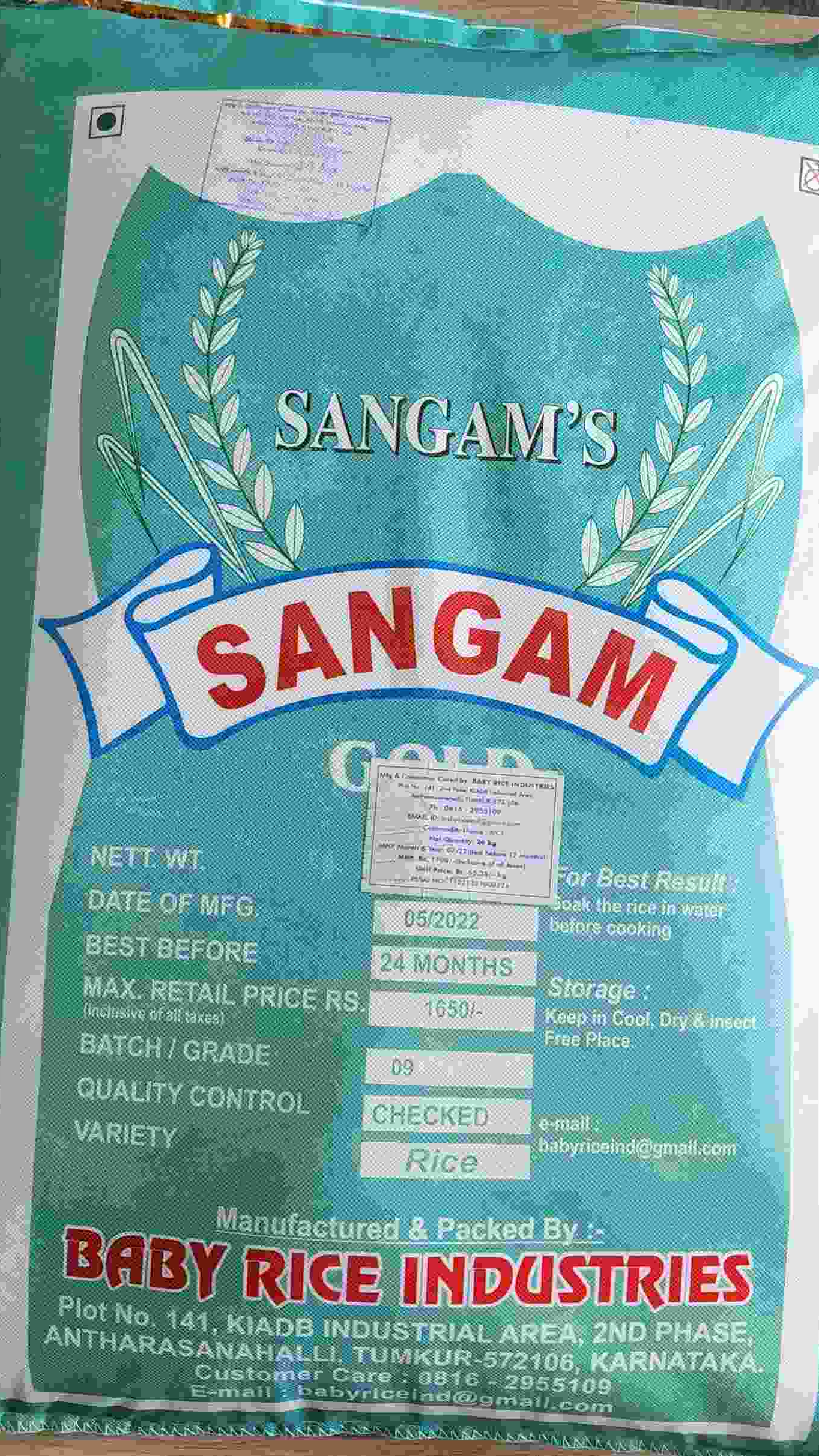 SANGAM STEAM RICE 26KG